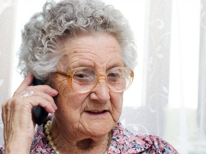 senior woman speaking on cellphone