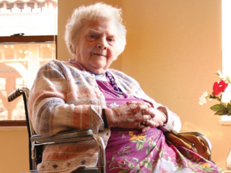 Older woman in wheelchair